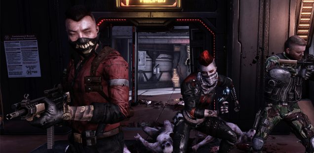 Three characters from Killing Floor 2 armed for combat